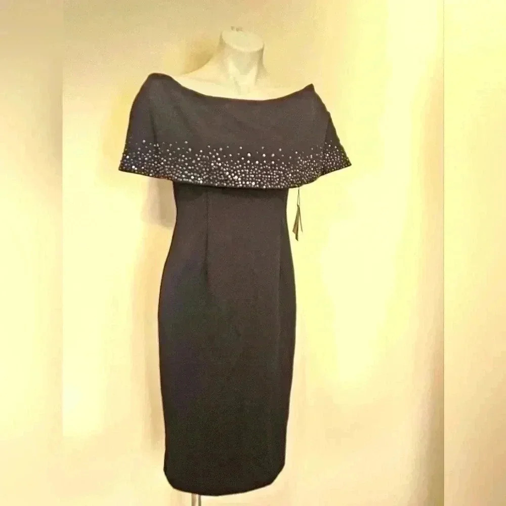 Adrianna Papell Off the Shoulder Cuff Cocktail Dress NWT Size 6